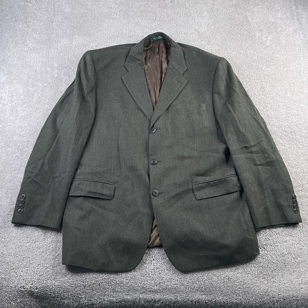 VINTAGE Lauren Ralph Lauren LRL Jacket Mens 46R Green Wool Sport Coat Blazer